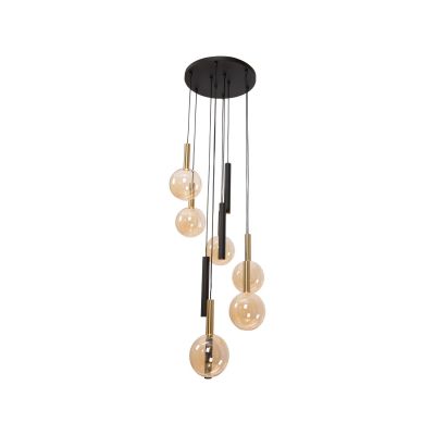 Lucide JOSIANE - Pendant light - Ø 55 cm - 6xG9 - Suitable for double-height spaces and high ceiling - Black - Vibes